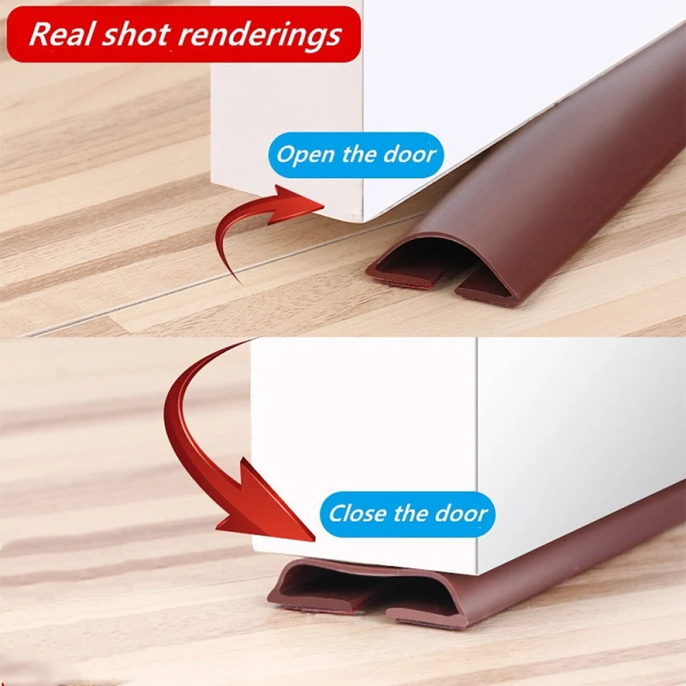 1PC Waterproof Seal Strip Draught Excluder Stopper Door Bottom Guard Double Seal Dustproof Soundproof Strips Doorstop Strip