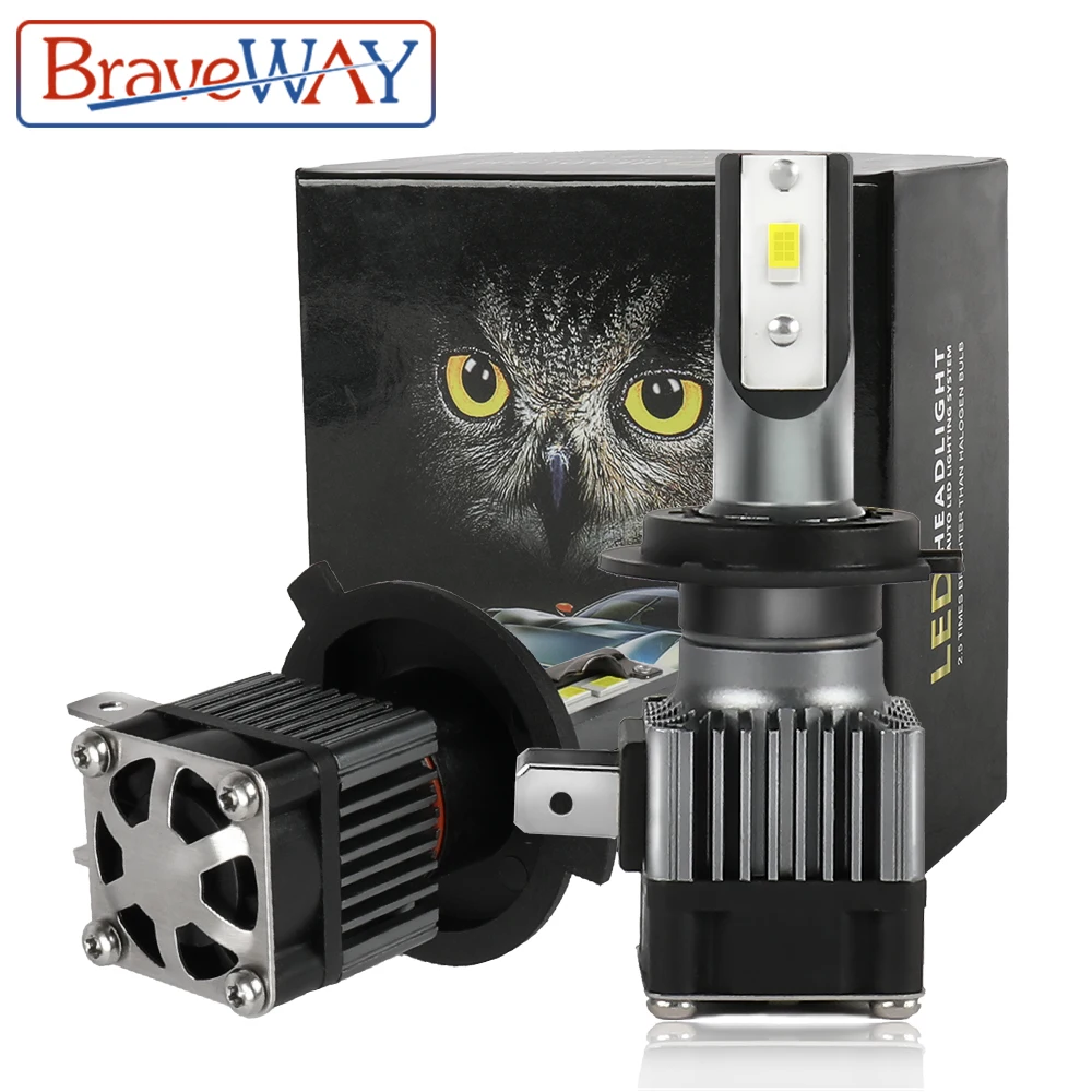 BraveWAY Ampoule H4 LED 60W 14000LM Lampes Phares 9003 HB2 Hi/Lo