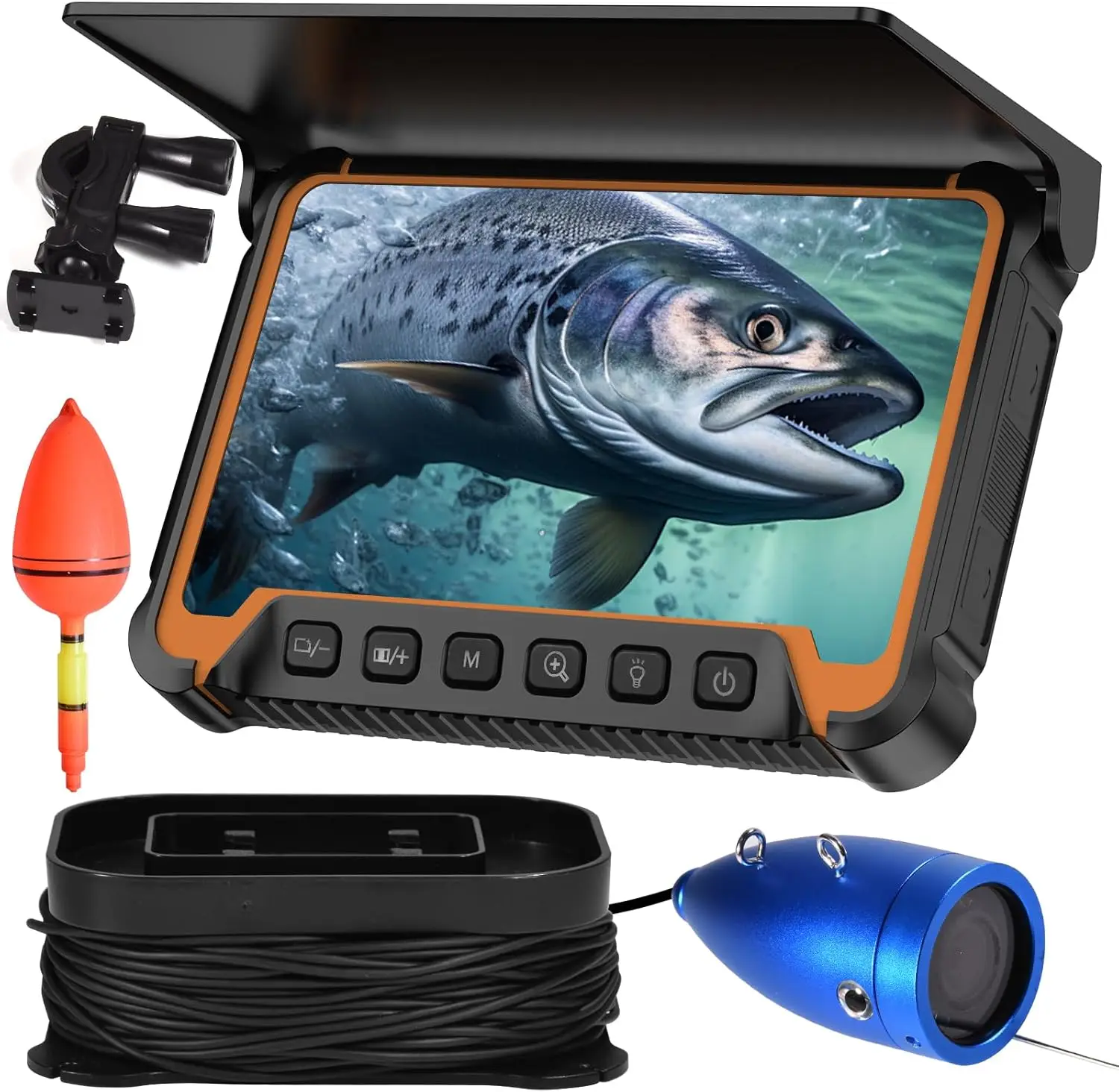 Caméra de pêche sous-marine 7 pouces avec vision nocturne infrarouge - Moniteur 7 IPS câble 30m étanche pour bateau et glace