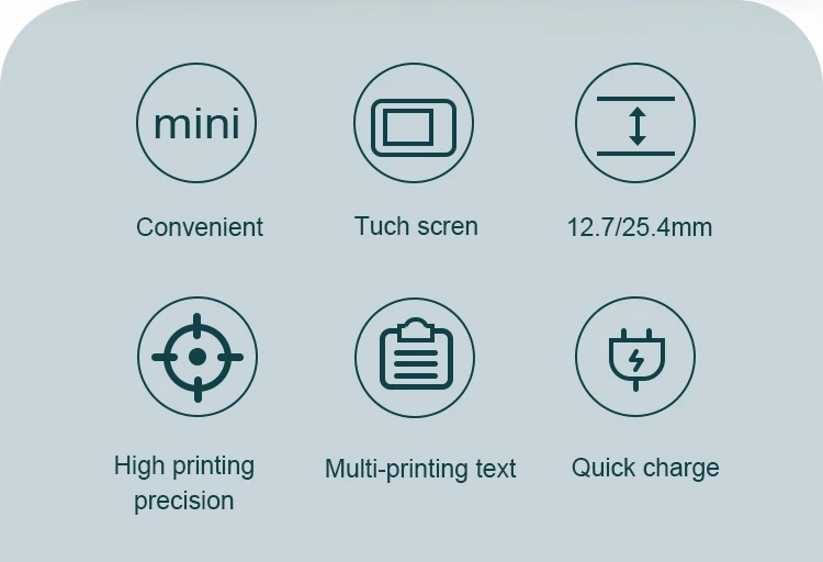 28 Languages12.7mm PC13plus Portable Mini Inkjet Printer QR Bar Batch Code Dat