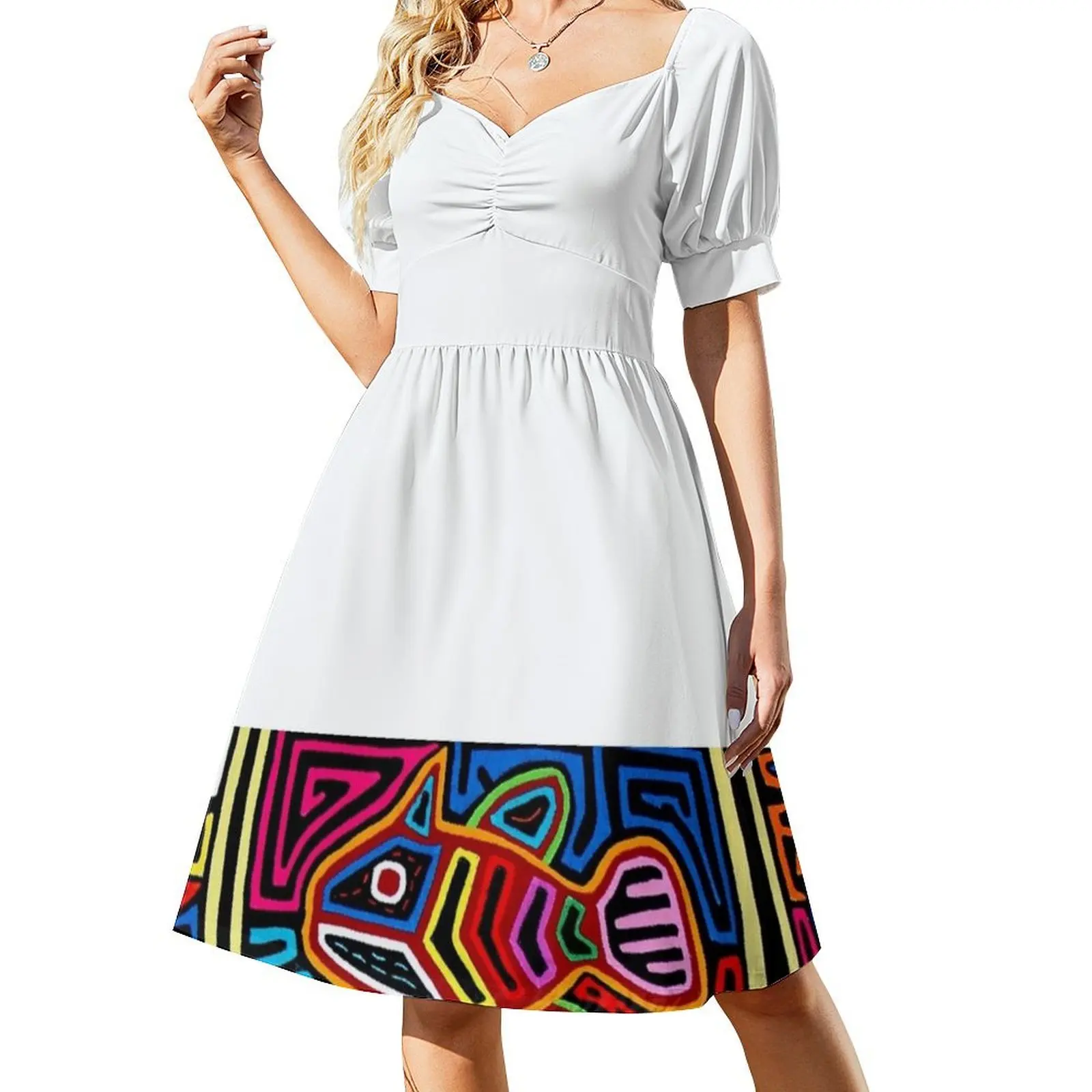 thumbnail image 1 of Vestido Mola de Panamá de manga corta Vestidos de baile vestidos largos de mujer Vestido, 1 of 7