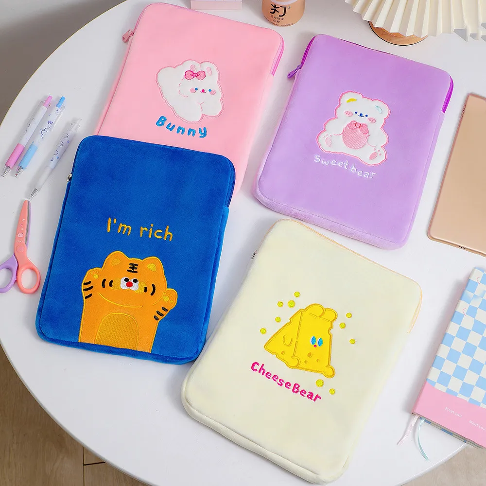 

Cartoon Bear Cheese Tablet Case 9.7 10.8 11 Inch Laptop Storage Sleeve Cute Mac Ipad Pro Bag Student Computer Protective Cover