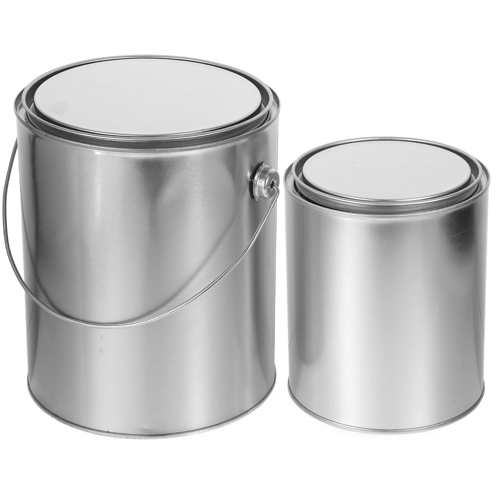2pcs Empty Paint Bucket Pitch Storage Can Sealed Empty Metal Paint Can Pitch Metal Container with Lid