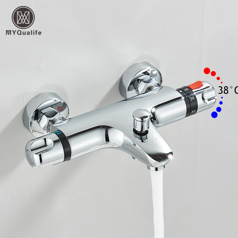 ก๊อกน้ําอาบน้ํา Thermostatic วาล์วผสม Thermostatic ก๊อกน้ําก๊อกน้ําห้องน้ําผสมน้ํา Long Spout ก๊อกน้ําอ่างอาบน้ํา 1