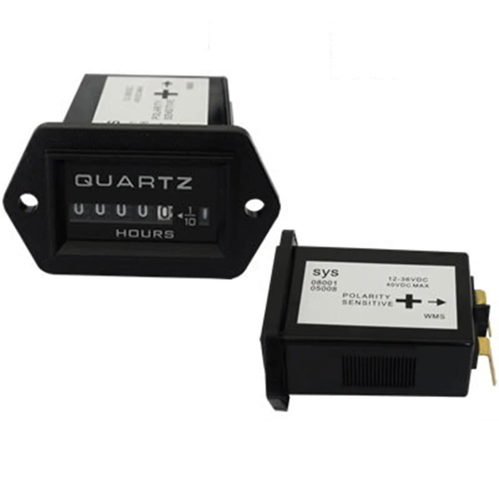 전문가용 라운드형 시간계 AC/DC 12V-36V 엔진 게이지 테스터 (보트, 자동차, ATV, UTV, 스노모빌, 잔디깎이, 발전기용)