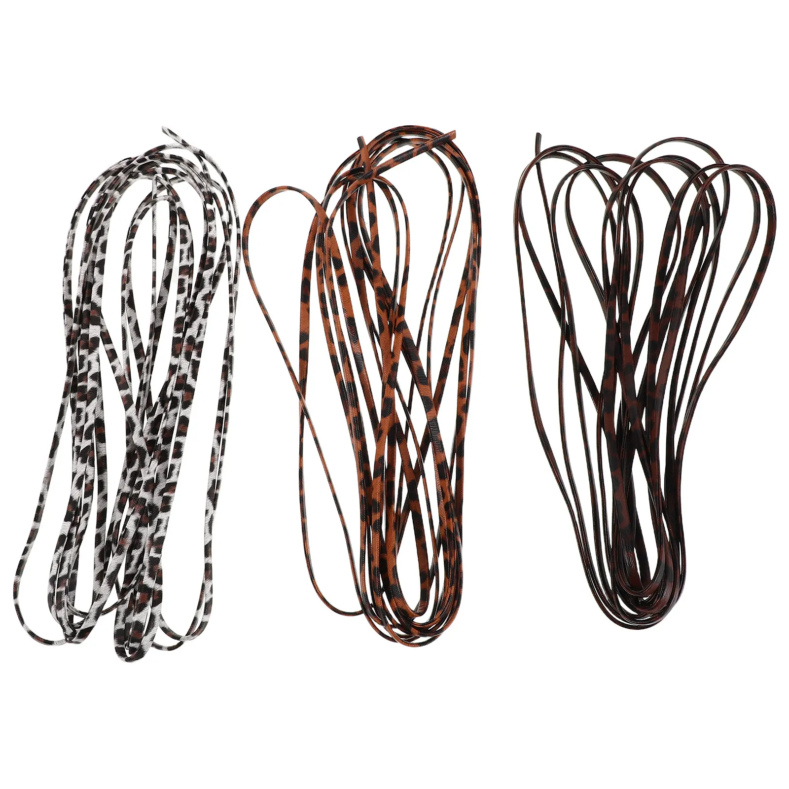 3Pcs 레오파드 가짜 스웨이드 코드 5Mm X 5M 부드러운 유연한 PU 스트링 수제 목걸이 팔찌 DIY 쥬얼리 아트 공예