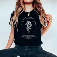 Women Cotton T Shirt Look like the Innocent Flower Shirt Classic Literature Play Shirt Literary Reading Tee Fashion Crop Tops