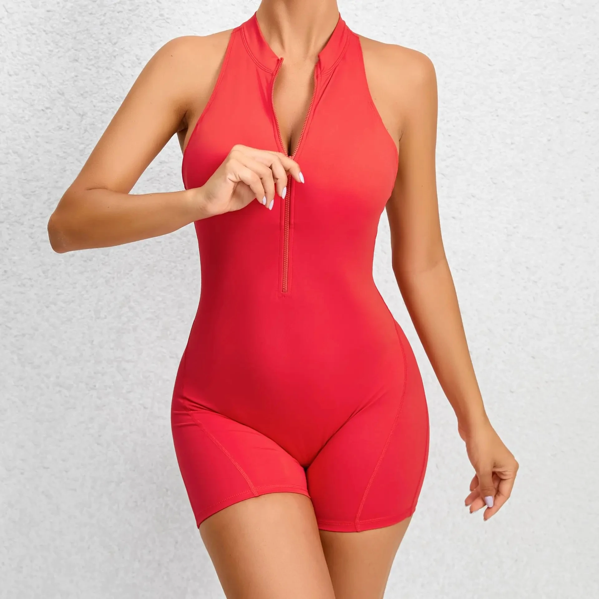 Yoga Sports Suit One Piece Sleeveless Crop Jumpsuit for Women Exercise Gym Workout