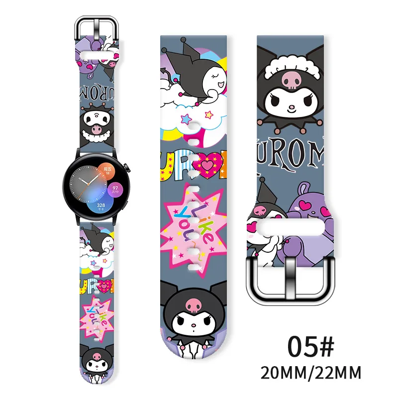 Sanrio Kuromi MyMelody Printed Silicone Strap For Samsung Huawei