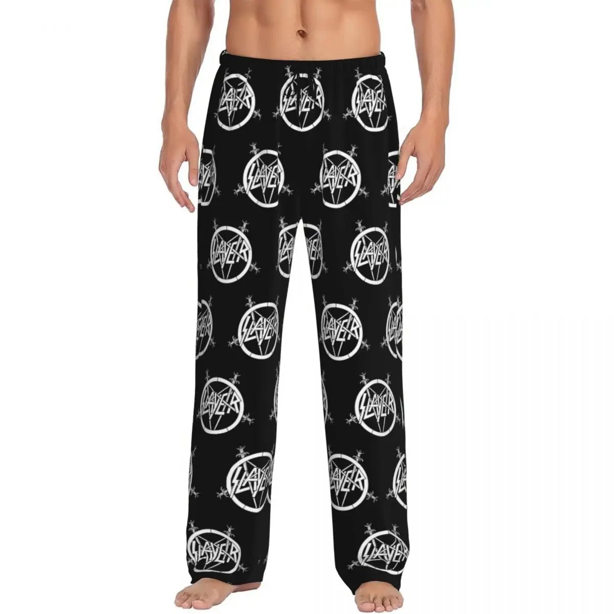 Custom Heavy Metal Rock S-slayers Logo Pajama Pants Men's Band