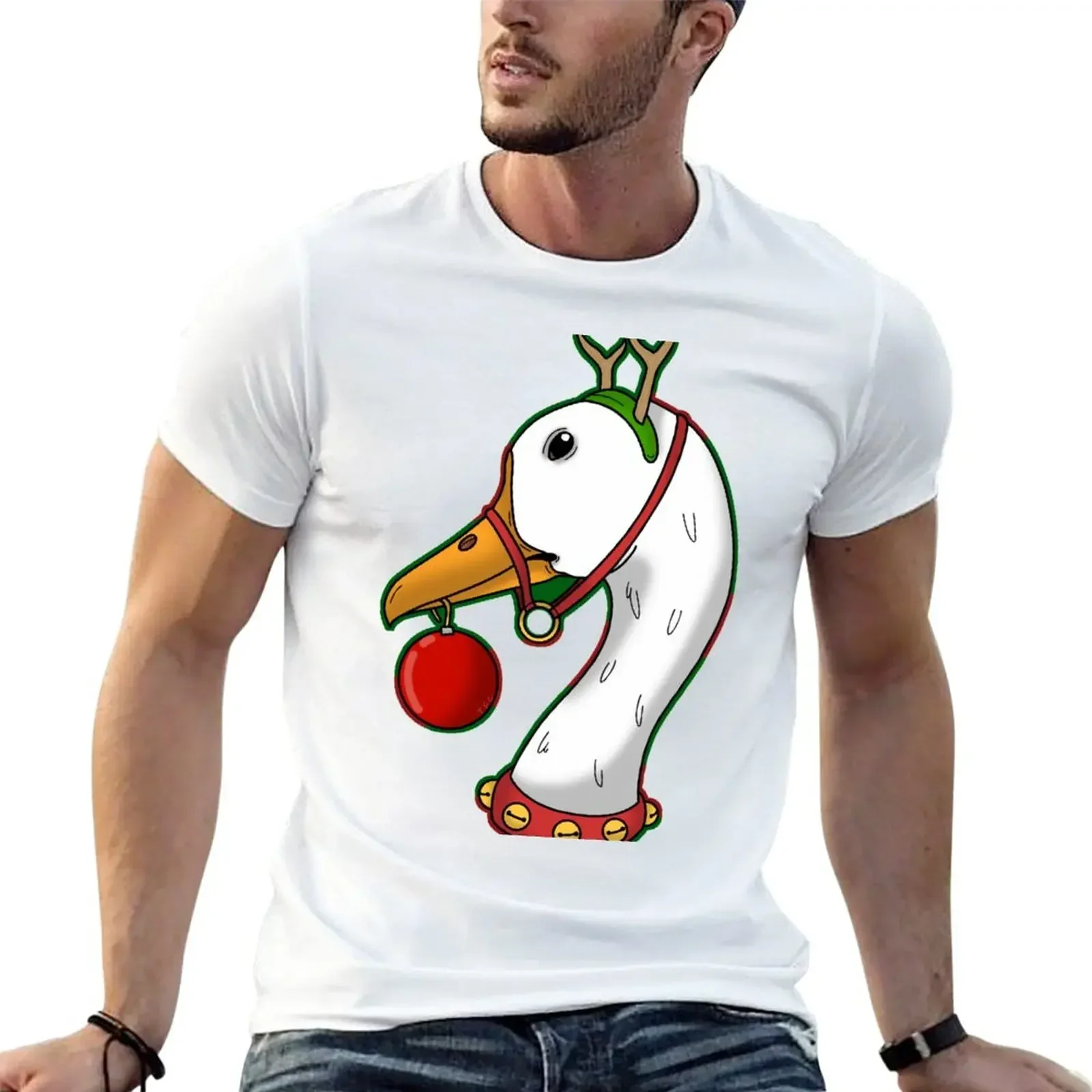 

Christmas Goose (Larger Size) T-Shirt oversizeds plus sizes mens funny t shirts