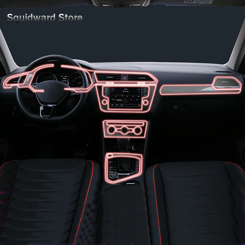 For Volkswagen Tiguan 2021 2022 Car Interior Center Console Transparent