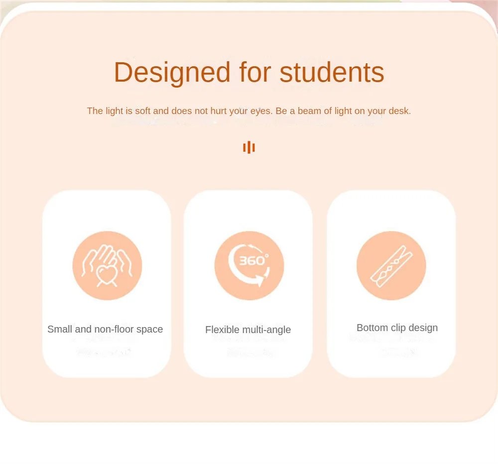 Description Picture 5 of itemCute Mini Lamp to Read Book Eye Protection Rotatable Reading Lamp with Clamp Reading Lights for Books Desk Table Bedroom