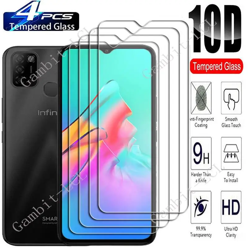 

4PCS For Infinix Hot 10 Lite 6.6" Screen Protective Tempered Glass On InfinixHot10Lite Hot10Lite X657B Protection Cover Film