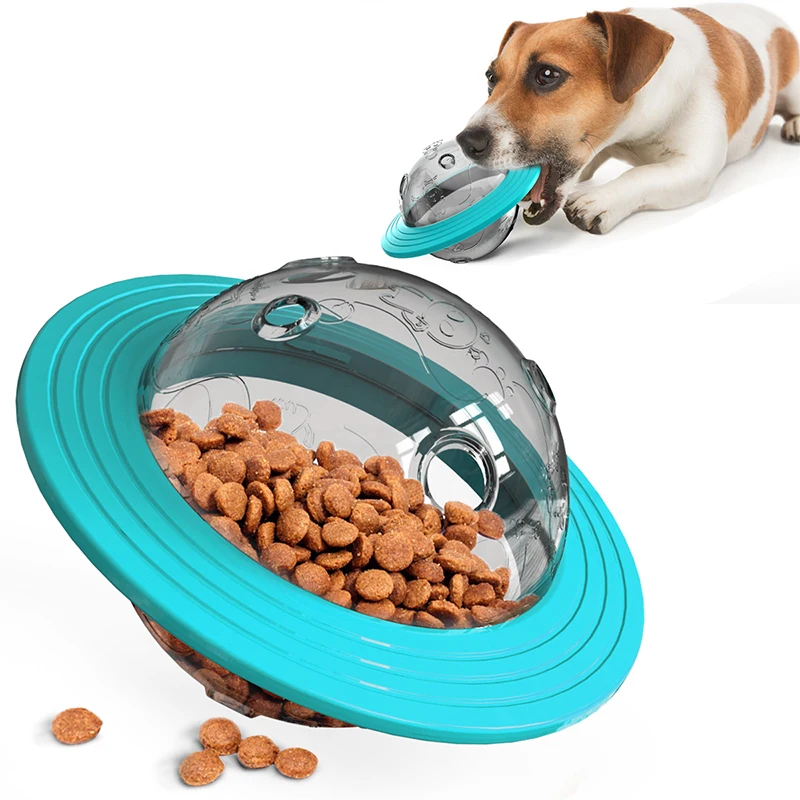 Flying Discs Toys Dog Slow Food Feeder Ball Flying Saucer Game Cat Chew  Leaking Puppy IQ Training Toy Anti Choke Puzzle Dogs - AliExpress