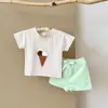 2Pcs Boy Girl Summer New Baby Clothes Sets Children Clothing Ice Cream Print T-shirt+Shorts Infant Toddler Outfit Suit Clothes 2