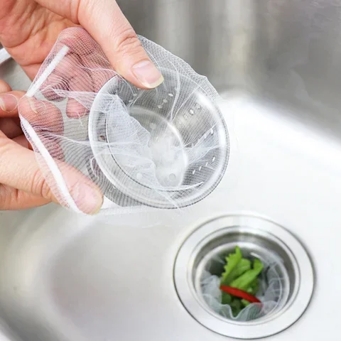 

100pcs Garbage Filter Bag for Kitchen Bathroom Trash Disposable Sink Strainers Hair Trash Tools Shower Drain Wash Basin Net Bags