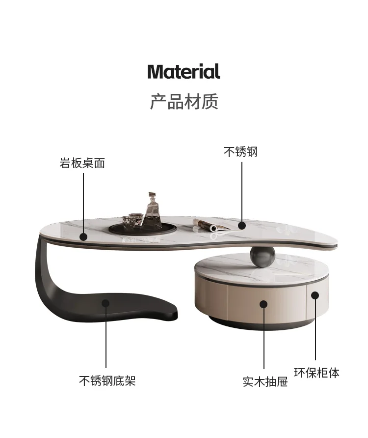Modern Light Luxury Coffee Table Minimalist Designer Aesthetic Unique Side Table Accessories Decoration Couchtisch Furniture