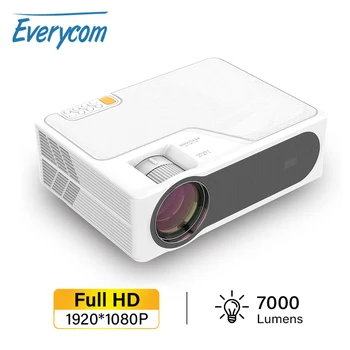 Everycom-yg625 프로젝터 LED LCD 네이티브 1080P 7000 루멘 지원 블루투스 풀 HD USB 비디오, 4K 비머 홈 시네마 극장