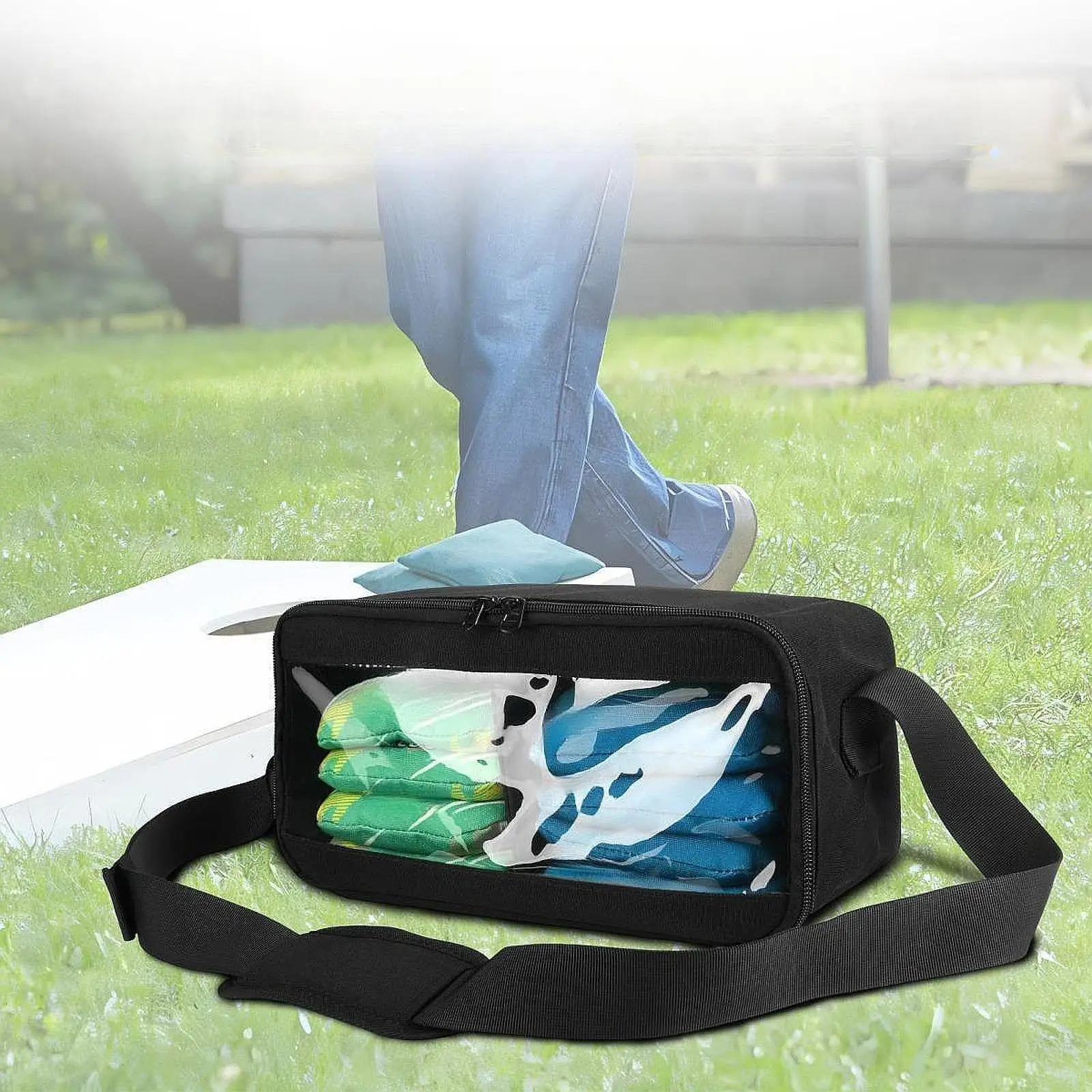 Cornhole Bag Carrying Bag for Tossing Outdoor Fun Corn Hole Bean Bags Holder Cornhole Bag Carrying Bag for Tossing Outdoor Fun Corn Hole Bean Bags Holder