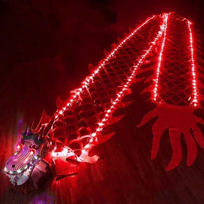 Outdoor Fitness Colorful Props Dragon Luminous Dragon Dance Toys Festival Gifts Children's Parent-child Fun Interactive Toys 6