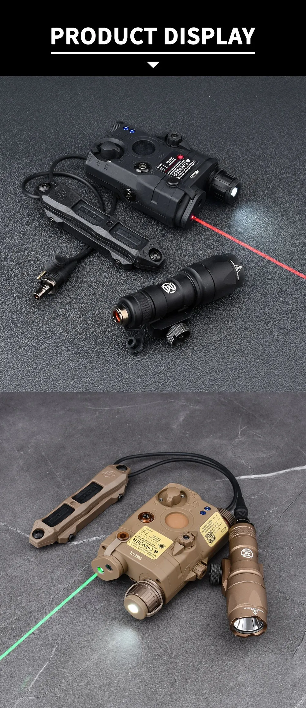 WADSN Tactical PEQ 15 Red Green Blue IR Laser Picatinny M300