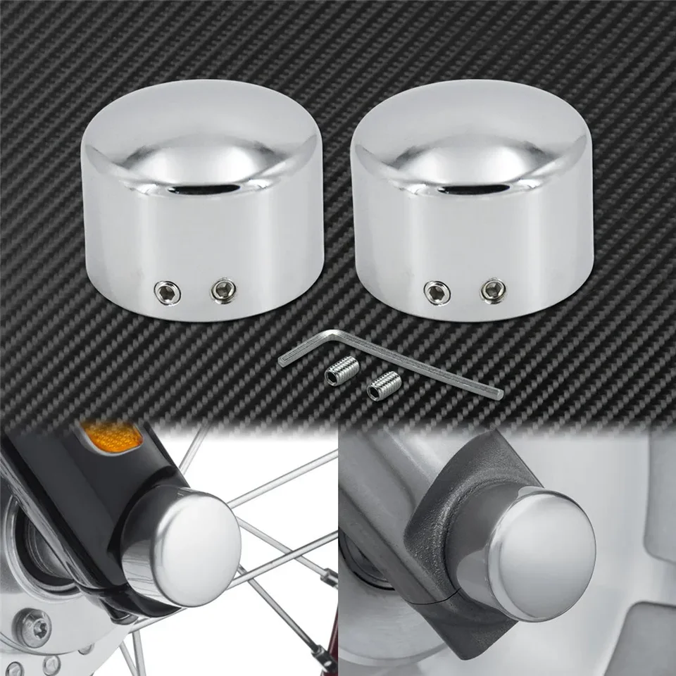 Newsmarts Chrome Front Axle Nut Cover For Harley Davidson - Spinning Blade Replacement Cap 2002-2020 Models