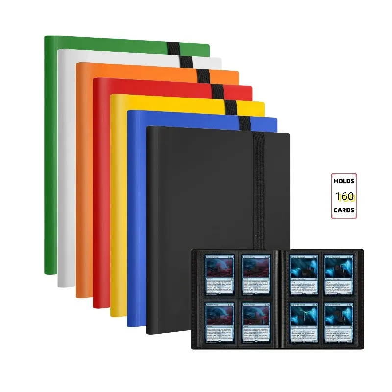 Card Binder 4 Pocket Trading Card Album Display 160 Side Loading Pocket Holder for TCG Yugioh MTG Game Book