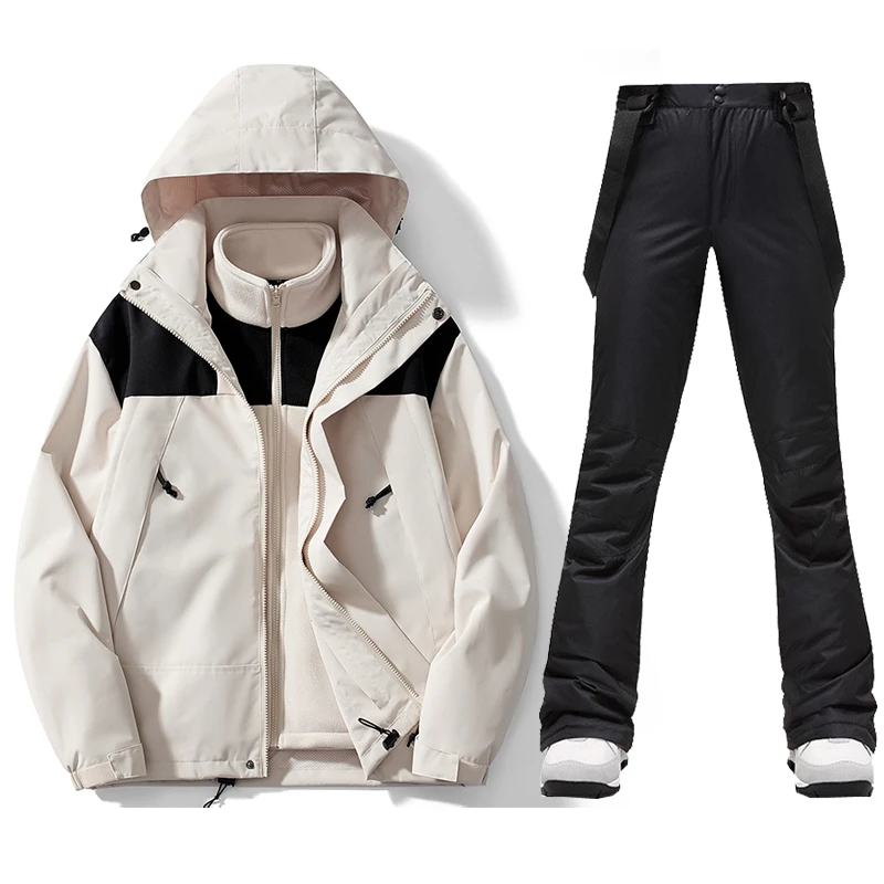 Ski Suit for Women Thicken Warm Windproof Waterproof Jacket and Pants Winter Snowboard Snow Coat Outdoor Skiing Camping Trousers