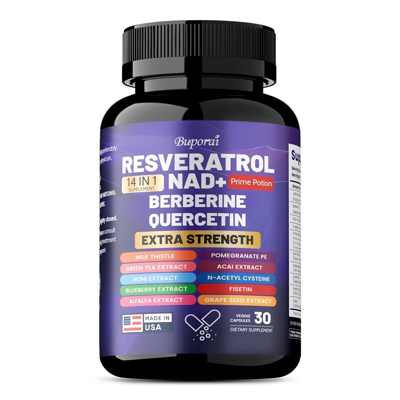 Resveratrol, Nad+, Berberina, Quercetina - Saúde da Pele, Antioxidantes, Auxilia a Saúde Geral e o Metabolismo._voghion.com