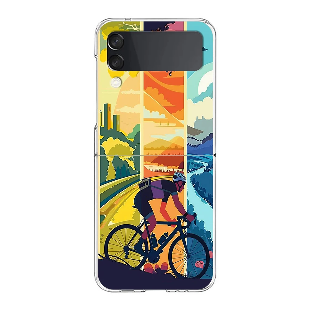 Rugged Mountain Bike Art Hard Folding Phone Case
