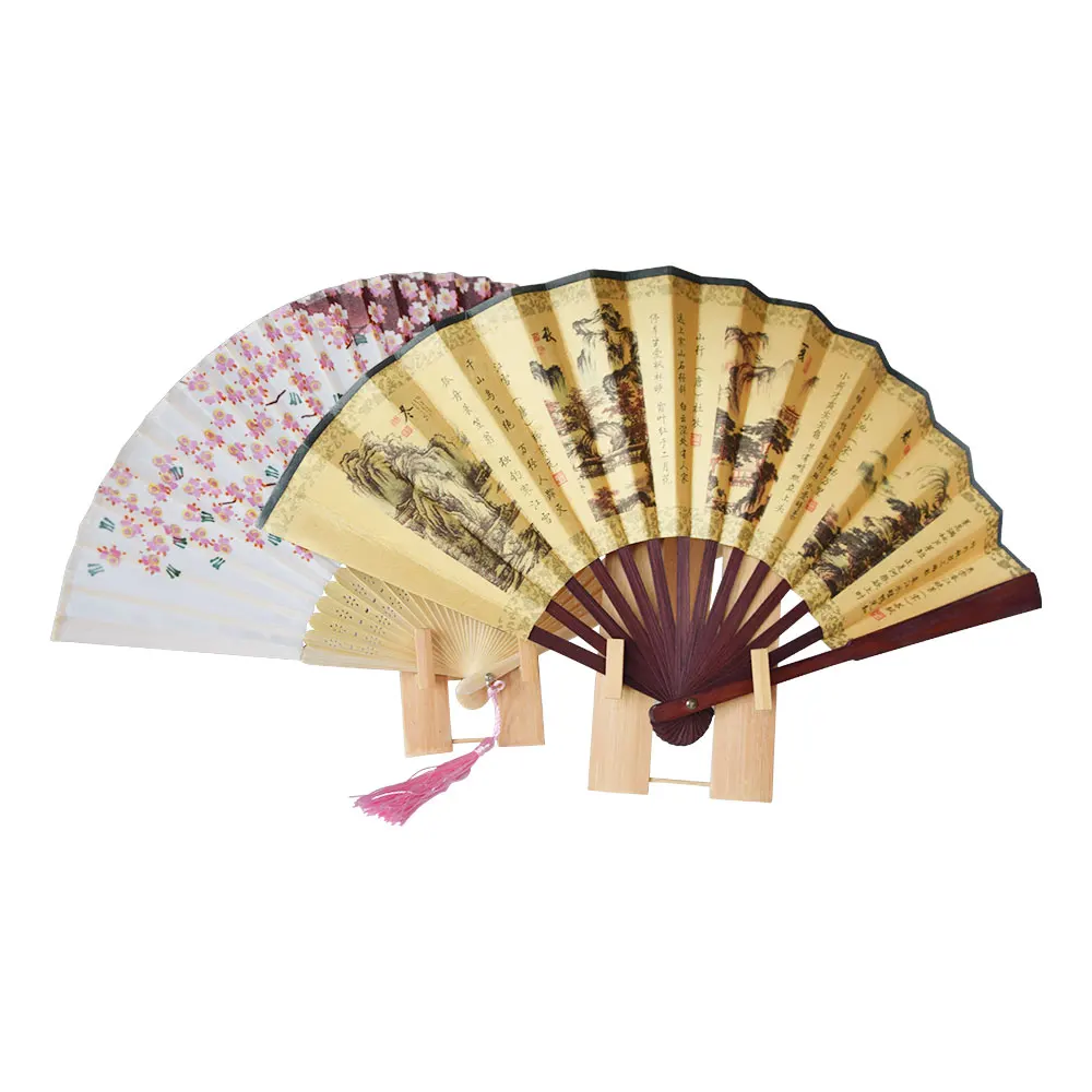 DIY Wood Bamboo Holder Silk Folding Hand Fan Stand Display Multi Style and Sizes portable fan folding fan mini fan hand fan wooden hand fan silk fans kung fu fan fan display stand