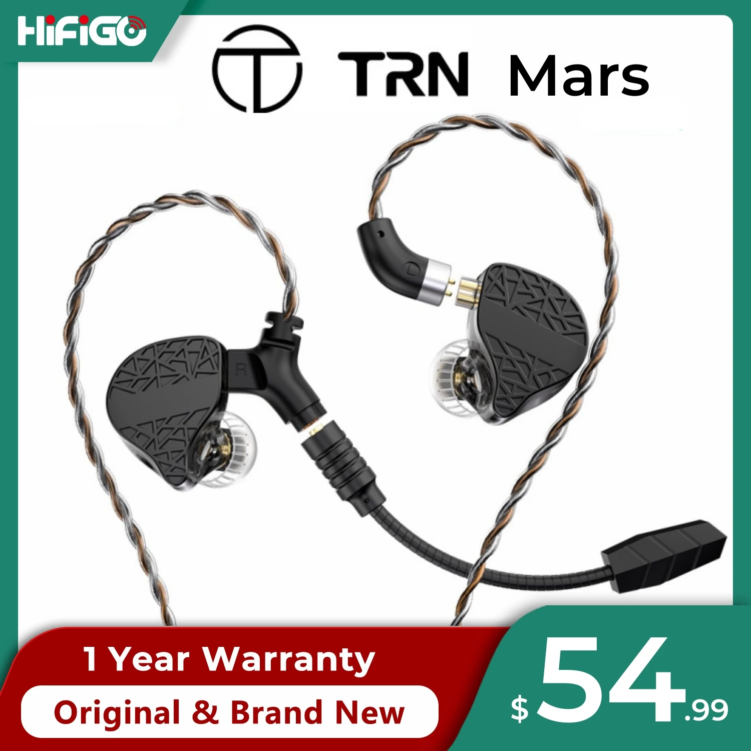 

Игровые наушники TRN Mars с высокочувствительным микрофоном, гибридные драйверы, игровые наушники для ПК PS4/5, переключатели для столов и телефонов