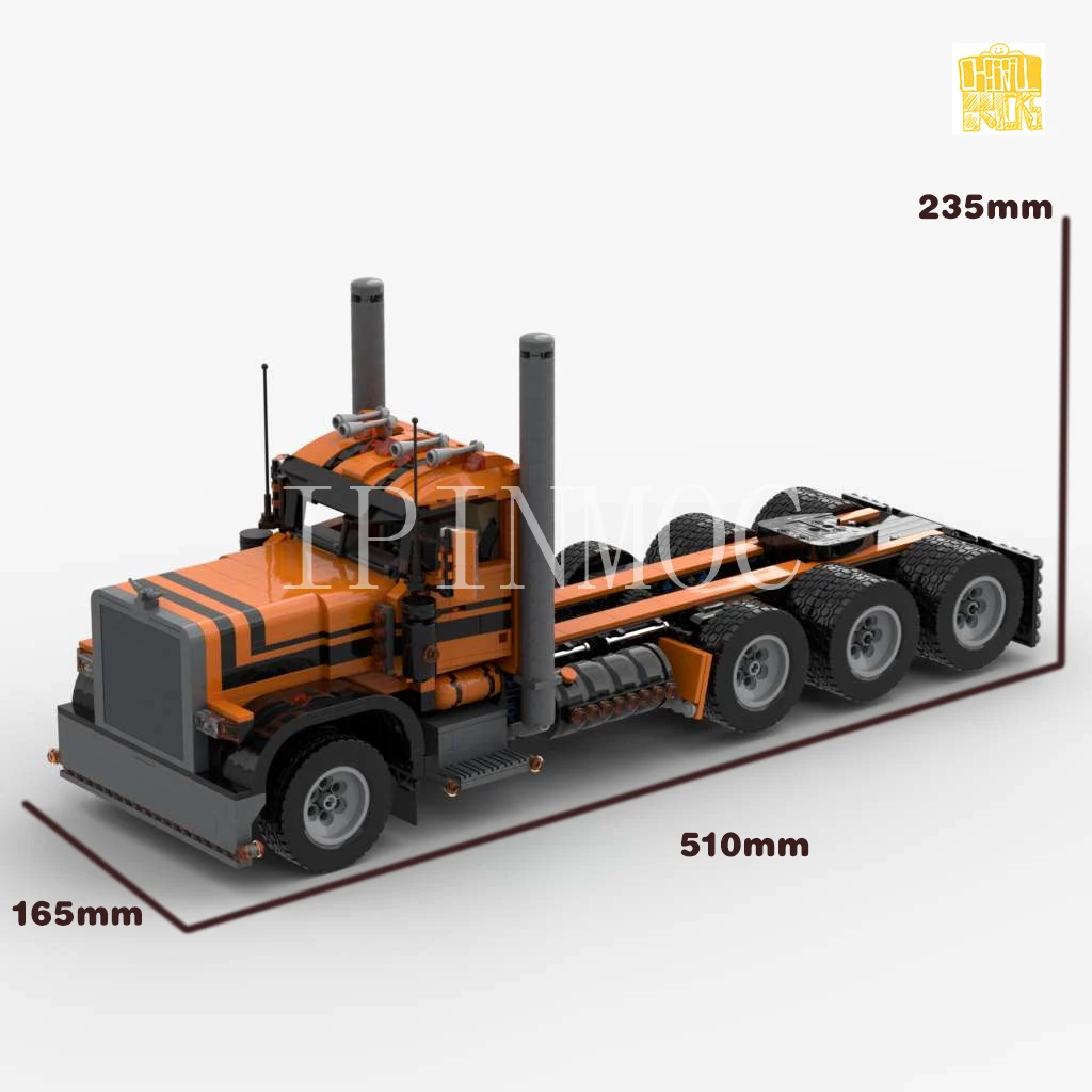 Moc-4533 P389 Heavy Truck e Moc-4783 rimorchio ribaltabile in