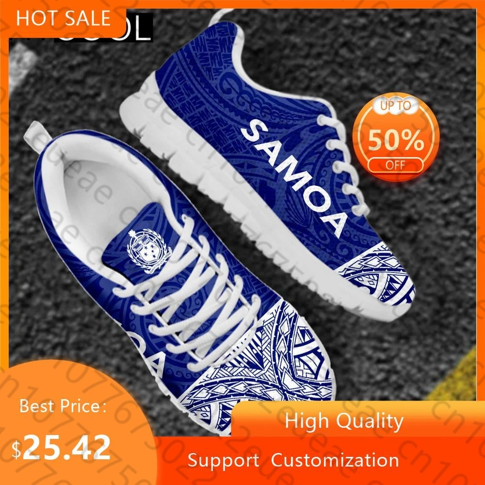 

HYCOOL New Arrival Unisex Running Shoes Poly Samoa Tribe Pattern Printing Couple Lightweight Flats Sport Sneakers Zapatillas