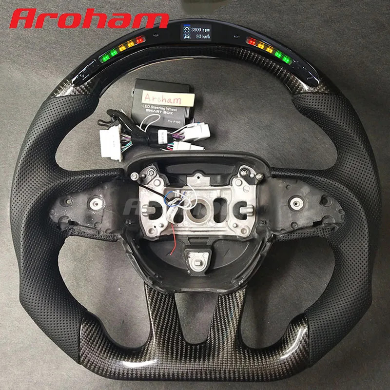 Led Shift Lights Display Real Carbon Fiber Steering Wheel For Jeep