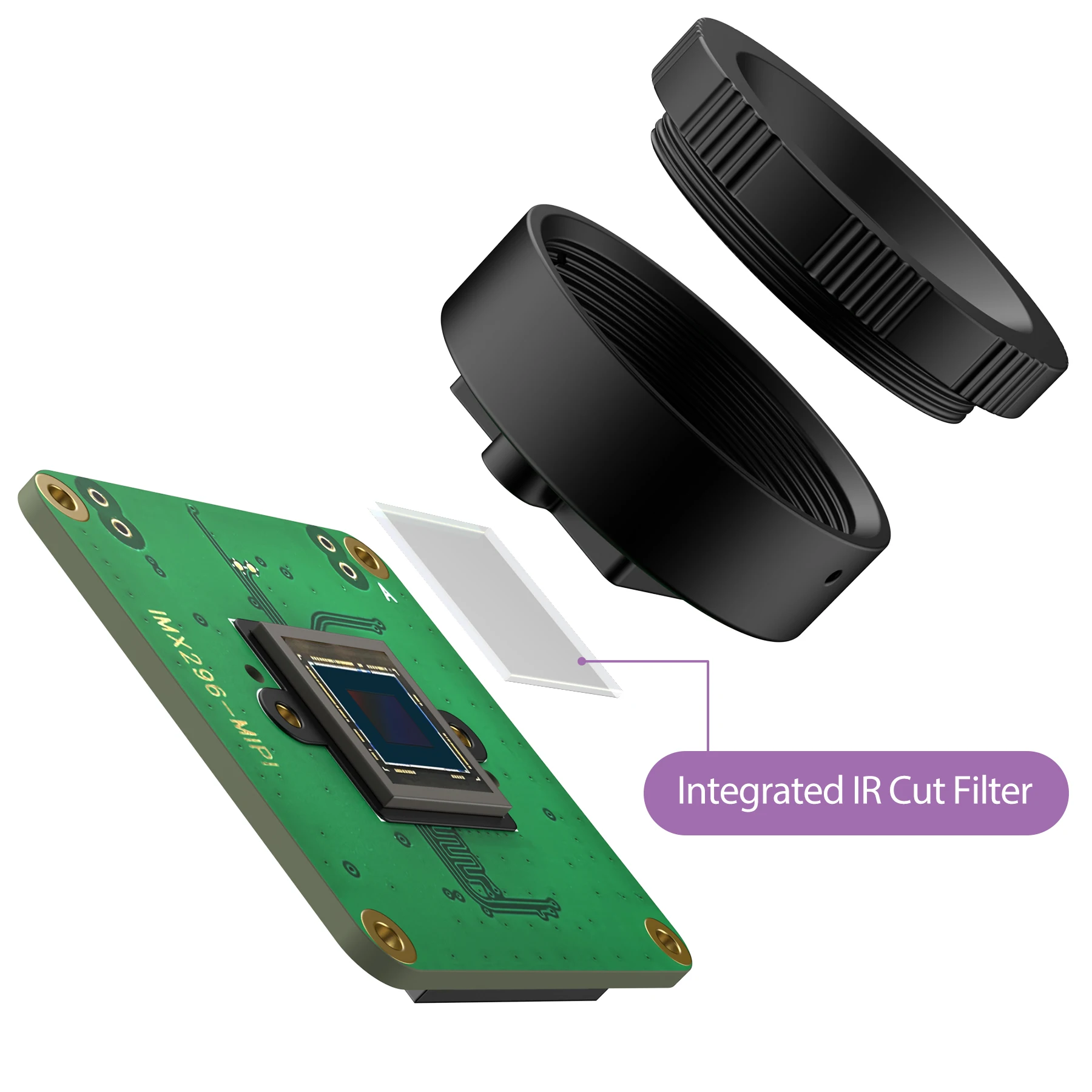 CAM-IMX296Color-GS, �÷� ���� ���� �ܺ� Ʈ���Ű� �ִ� Raspberry PI GS ī�޶�