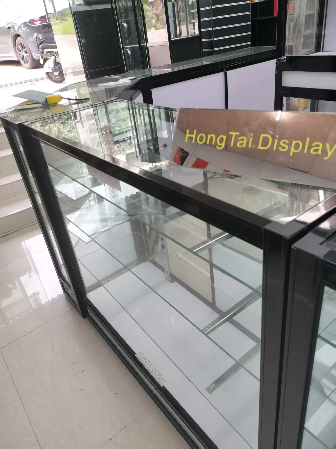 맞춤형 다색 조명 홍보 쇼케이스 매장 진열대 LED 조명 고급 쇼케이스 카운터 쇼핑몰 키오스크 (유리 진열용)