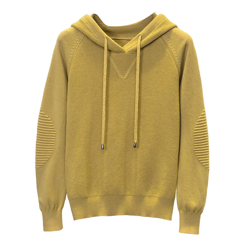 

2023 Autumn And Winter New Plaid Jumpers Loose Fashion Hooded Pullover Sweater Women Thickened Outer Wear Oversized Sweater