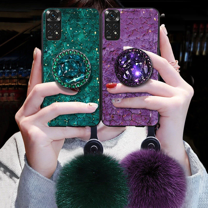 Funda con cordón de diamante brillante para Xiaomi Redmi Note, 12, 11