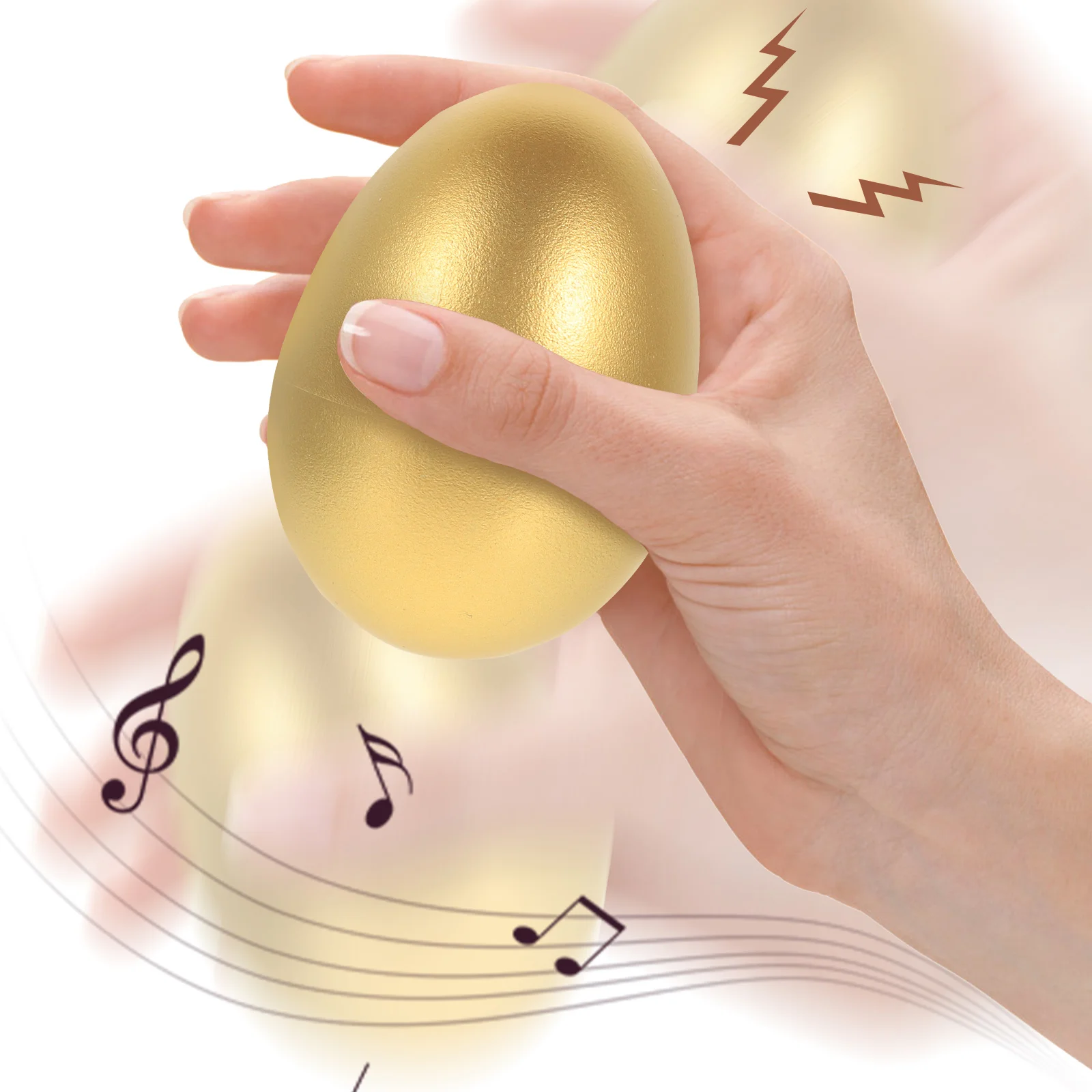 2Pcs Durable Musical Sand Bells Instruments Hitting Eggs Early Educational Toys Simulation Balls Toddler Rattle