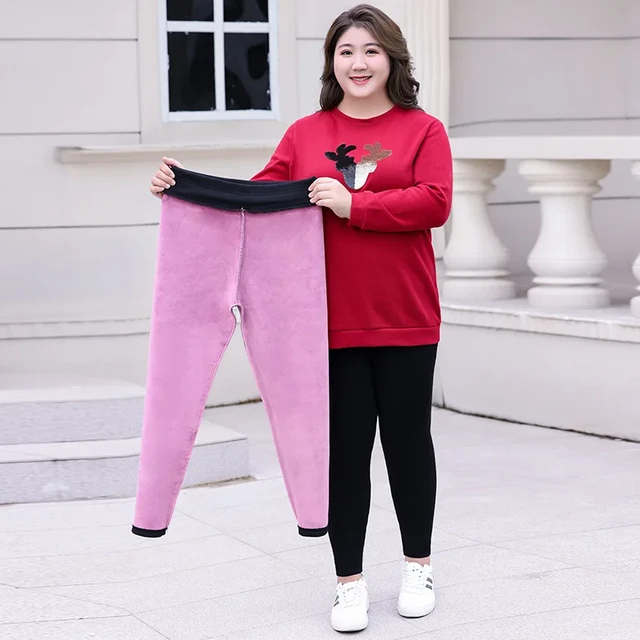 7XL 6XL 5XL 4XL Winter Women Leggings Fleece DE Velvet Warm Pants