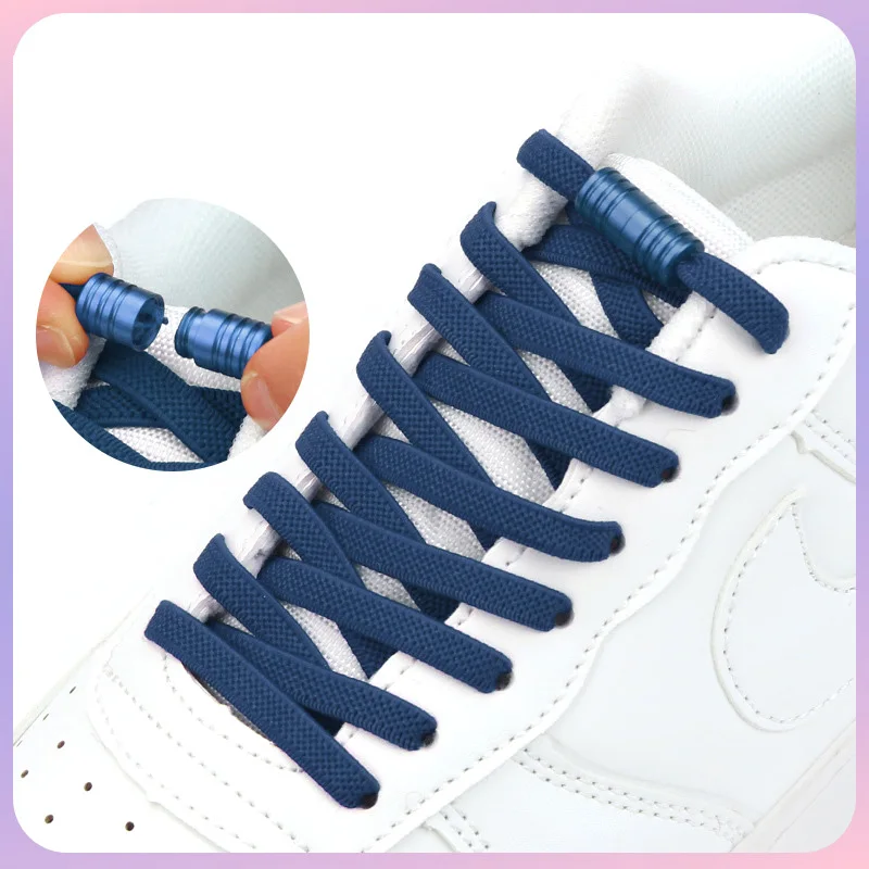 

2pcs No Tie Flat Hiking Running Shoe Lace Elastic Shoelaces Leisure Sneakers Quick Safety Flat Shoelace Kids Adult Lazy Laces
