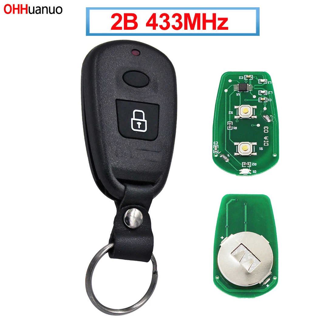 2 Buttons Remote Key Control 433MHZ for Hyundai Old Elantra Santa Fe car remote key car key