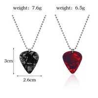 Collier de médiator de guitare, pendentif en forme de cœur et de rubis, chaîne de clavicule Eddie Munson, Punk étrange, choses d'horreur, ras du cou, bijoux Cospaly, cadeaux 6