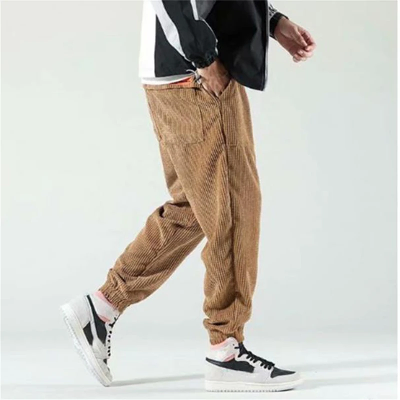 

2023 New Men Corduroy Pants Jogger Harem Pants Hip Hop Loose Trousers Outdoor Sport Sweatpants Pantalones Masculinos