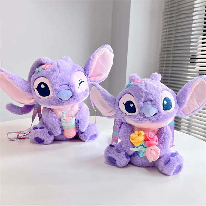 

Оригинальная Плюшевая Кукла Kawaii Disney с ангелом, сумка через плечо для досуга, модные мягкие плюшевые сумки для девочек с мультяшным рисунком, Портативные подарки на день рождения