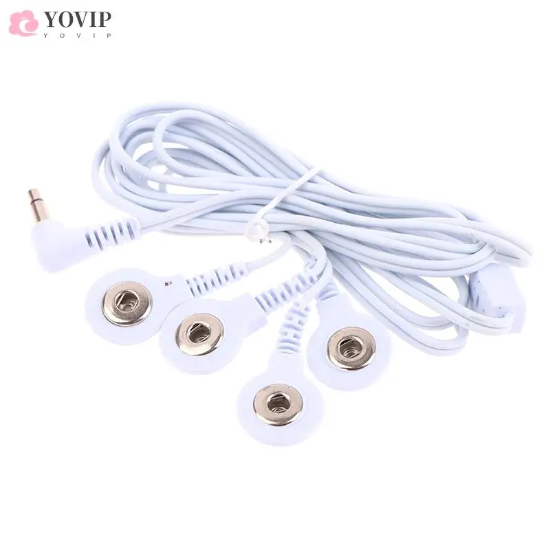 

4 Ways Massager Machine Button Cable Electrode Pads Standard Connection Massage for TENS Unit Lead Wires Cables