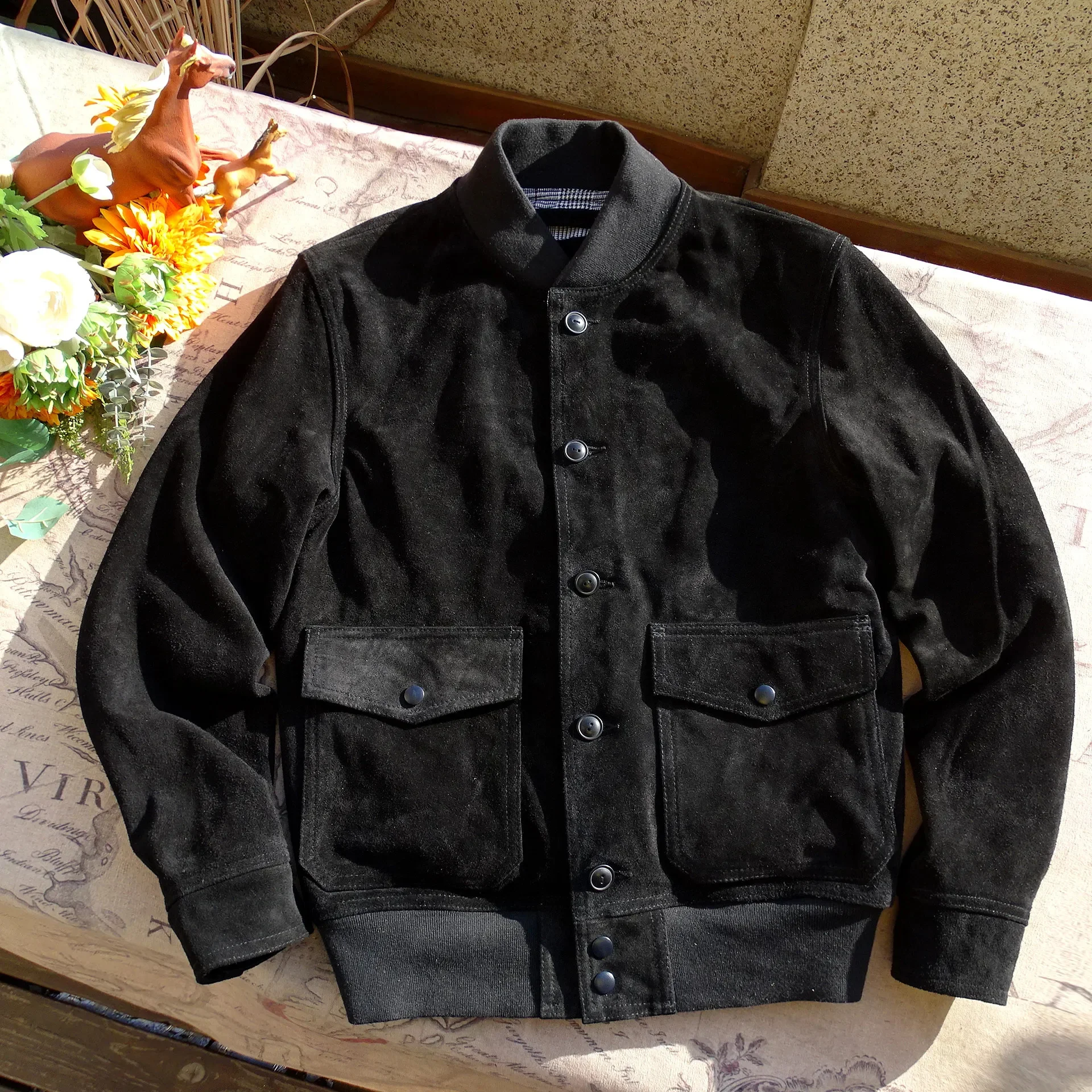 

Мужская замшевая свободная короткая куртка A1