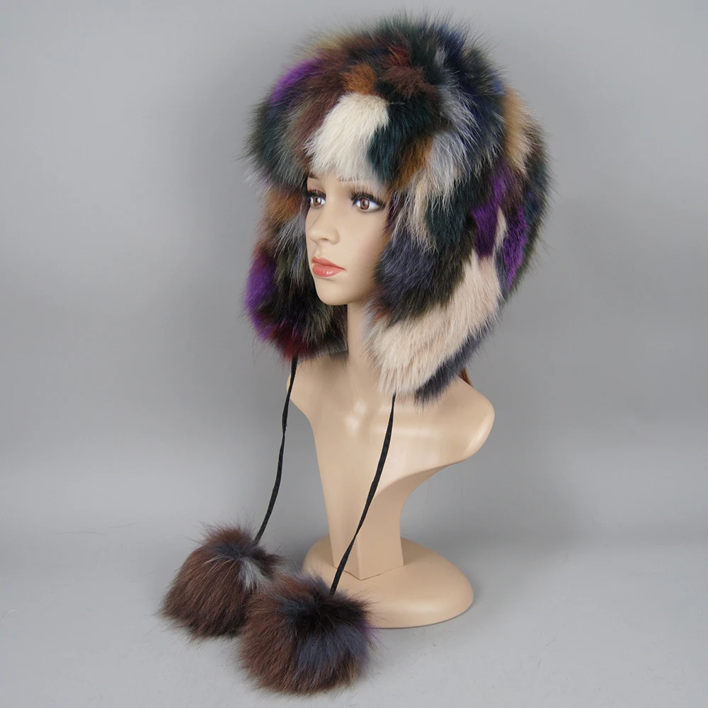 Winter Fur Hat Women For Real Fox Fur Russian